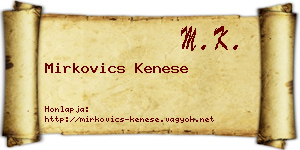 Mirkovics Kenese névjegykártya